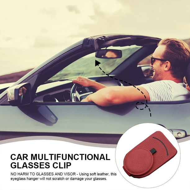 Clips De Visera Soporte para gafas de coche, colgador de gafas, cuero para  vehículos SUV, rojo Ndcxsfigh Accesorios para autos y motos