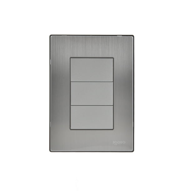 Placa ciega Color Plata INOX1015 iGoto Placa armada INOX