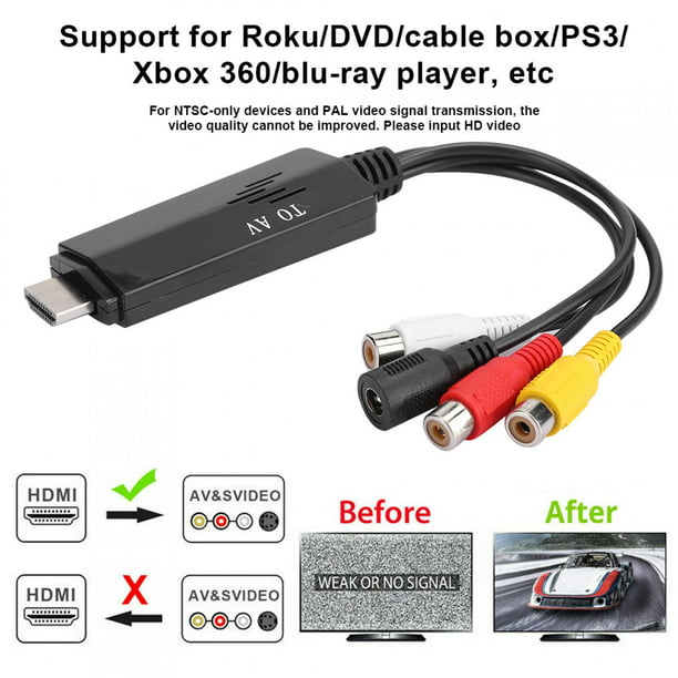  Cable AV Xbox 360, cable de salida de audio y video HD, cable  de salida AV/TV a adaptador de TV HD para Xbox 360 (6 pies) : Videojuegos
