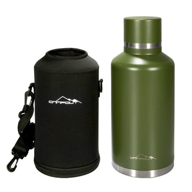 Botella de agua de acero inoxidable aislada al vacío de 2L con bolsa de  transporte para acampar Send Abanopi Botella al aire libre