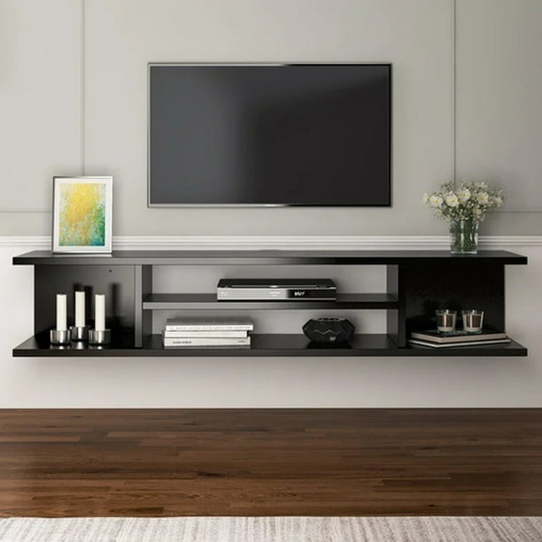 Mueble de TV flotante para TV, para sala de estar, estantería de pared,  consola de TV