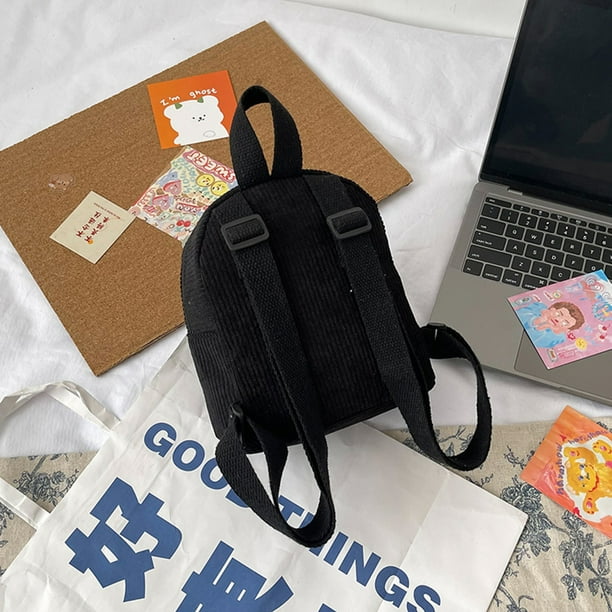 Bolso Mini mochila de moda para mujer, mochilas pequeñas sólidas de pana,  mochilas de viaje Retro Ndcxsfigh