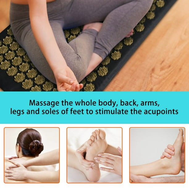 Pranamat Eco Lotus Spike Mat acupuntura masaje cojín Kuznetsov aplicador  para cuello pie espalda Yoga acupresión masaje Mat JM
