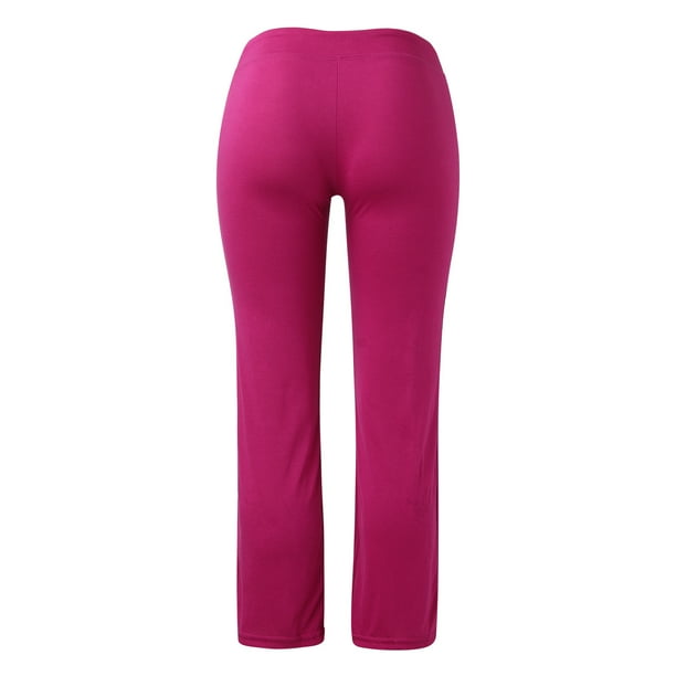 Gibobby Pantalones de yoga para mujer, pierna recta, cómodos, con cordón,  para correr, largos, activ Gibobby