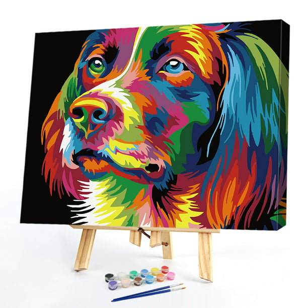 Cuadros para pintar por numeros perros Cuadros y pinturas decorativas de  segunda mano baratos