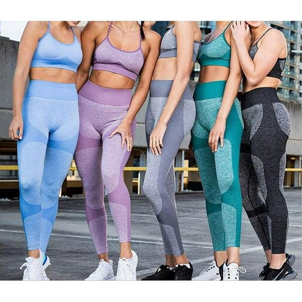 Conjunto de ropa de yoga cómoda para mujer, deportivo sin costuras sin aros  METRO Cola Traje de entrenamiento para mujeres