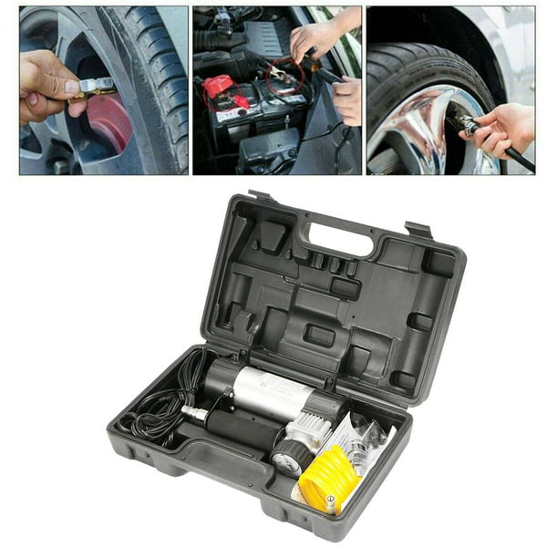 Compresor de aire Inflador de neumáticos, bomba de aire portátil para  neumáticos de coche, bomba de llanta para coche de 12V CC con manómetro  Digital