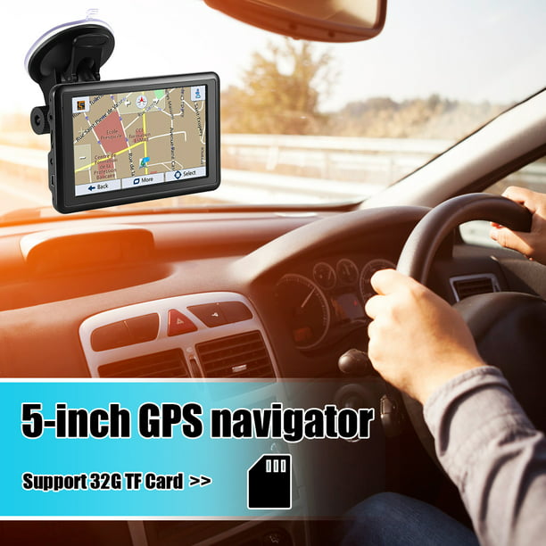 Navegador GPS portátil para coche HD de 5 pulgadas+8G SD, color negro,  mapas precargados incluidos de Sudamérica