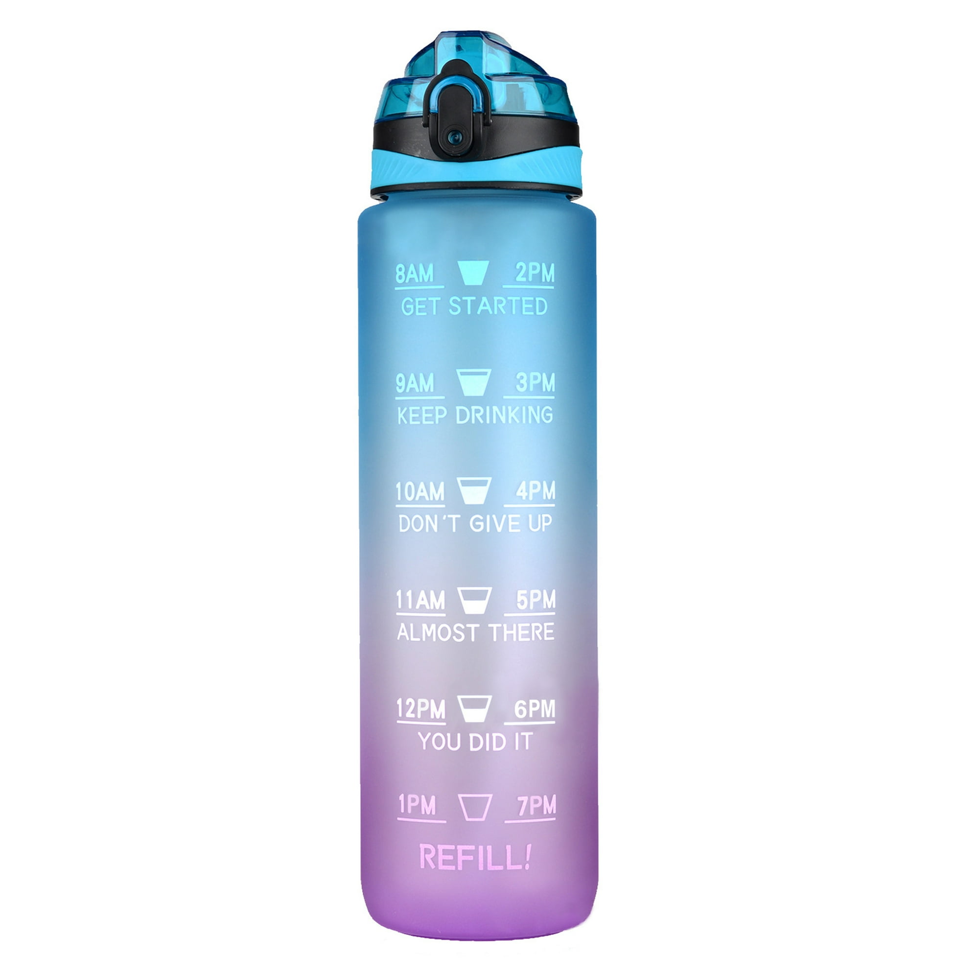 Botella de agua motivacional de 32oz 1l con marcador de tiempo libre de bpa y a prueba de fugas