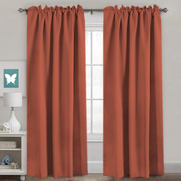 Cortinas opacas con aislamiento térmico para ventana, cortinas