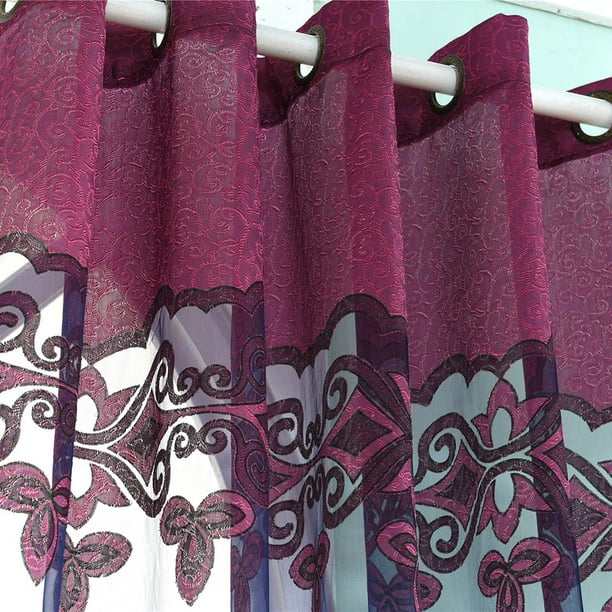 Elegantes cortinas estampadas de color púrpura claro para textiles