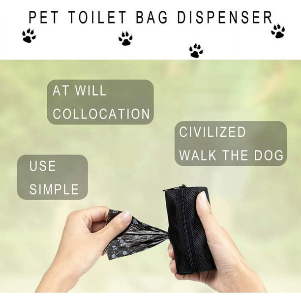  Paquete de 2 soportes para bolsas de excrementos de perro para  fijación de correa, dispensador de bolsas de desechos de perro,  dispensadores de bolsas de desechos para correa, dispensadores de bolsas 