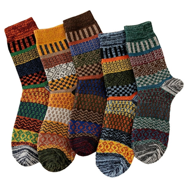 Handepo 10 pares de calcetines de lana para mujer, calcetines térmicos  cálidos, calcetines gruesos vintage para mujeres y hombres, regalos, talla  5-9