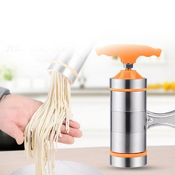 Máquina manual para hacer pasta, máquina de fideos de manivela de mano de  aleación de aluminio hecha en casa para macarrones de fideos para cocina