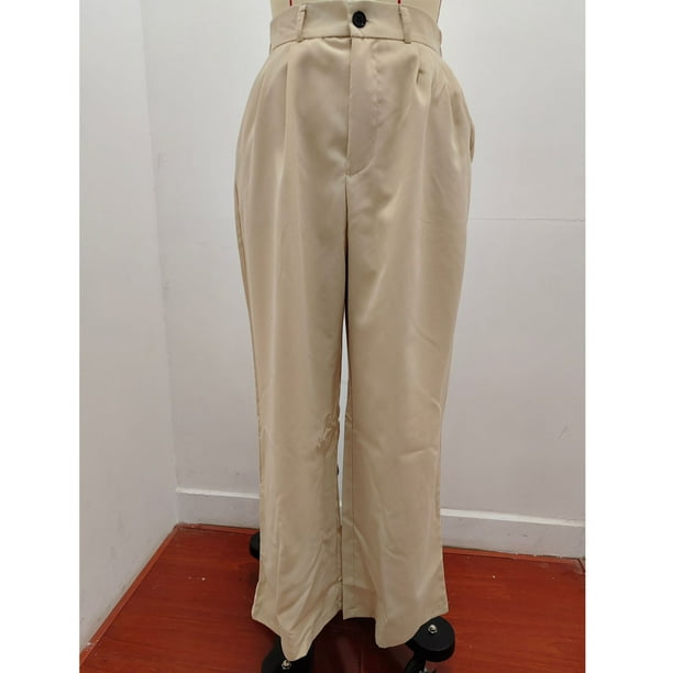 Pantalones de traje de pierna ancha para mujer, pantalón elegante