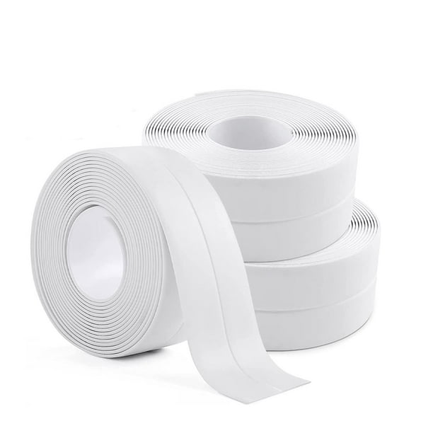 ER 3 rollos (blanco) cinta de sellado impermeable, sello de baño, cinta de  calafateo autoadhesiva de PVC para cocina, inodoro, bañera oso de fresa  Electrónica