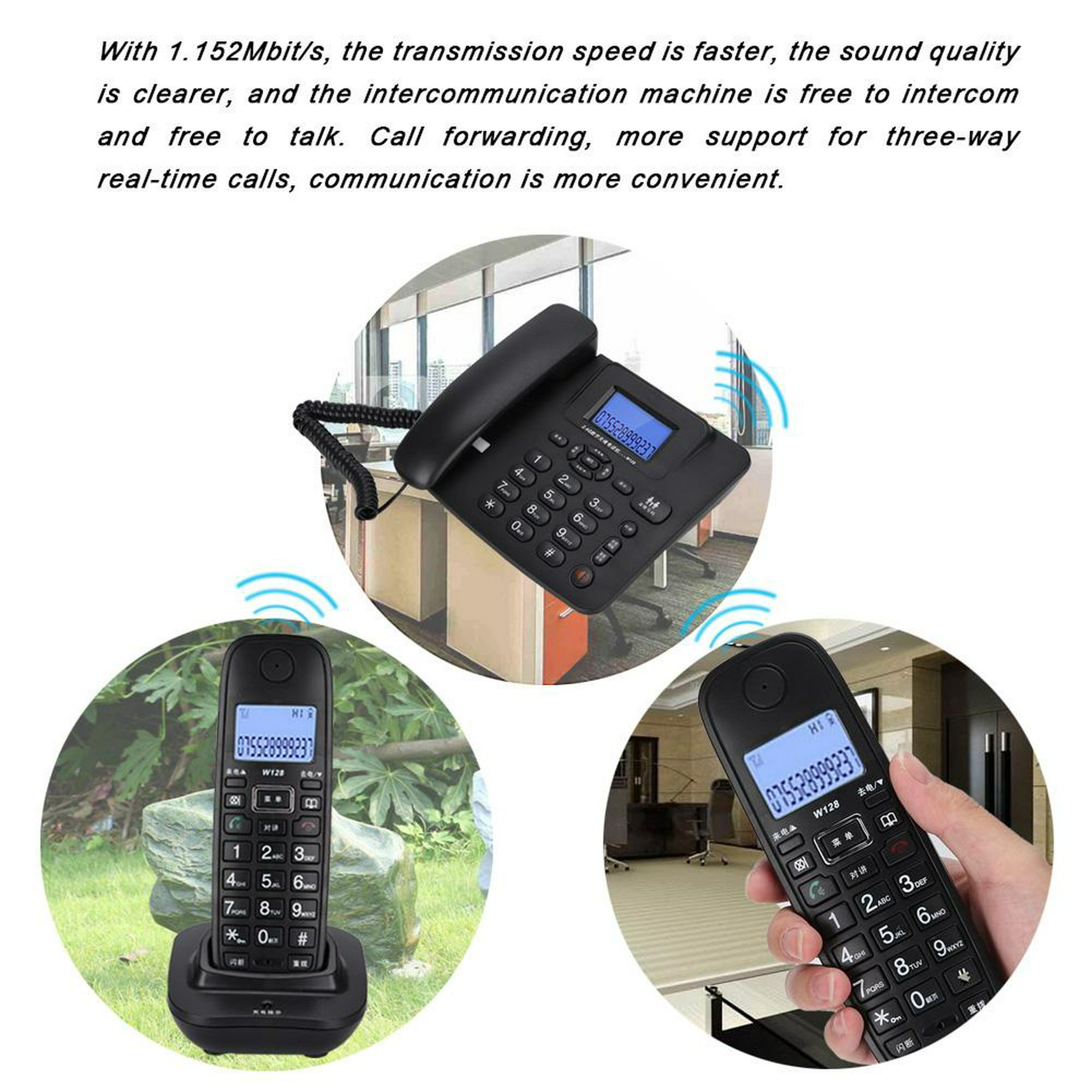 Teléfono inalámbrico de escritorio, soporte GSM 850/900/1800/1900MHZ,  Tarjeta SIM Dual, teléfono inalámbrico fijo
