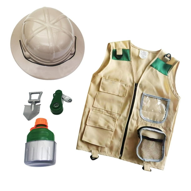 3 piezas de juguetes para niños, kits de explorador, disfraz de explorador  para niños, chaleco de carga y sombrero, campamento educativo y kits de  Sunnimix Chaleco de carga