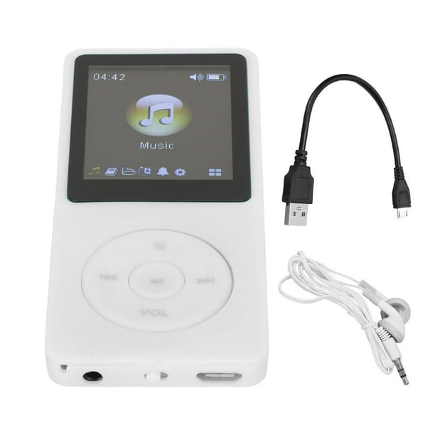 Reproductor MP4 Soporte portátil Tarjeta de memoria pequeña Reproductor de  música multimedia LCD ultrafino de 1,8 pulgadas con accesorios para  estudiantes Blanco