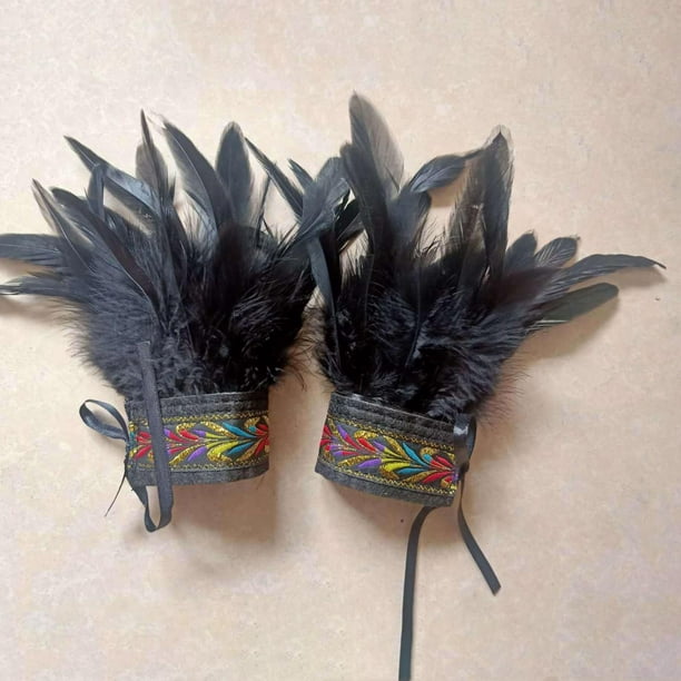 Falda de plumas negras para bailar fiesta de showgirl. -  México