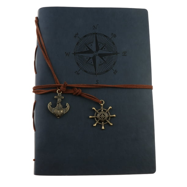 Cuaderno Vintage de Viaje Libro de Diarios Bloc de Notas de Hojas Tapa de  Azul Sunnimix Cuaderno de viaje