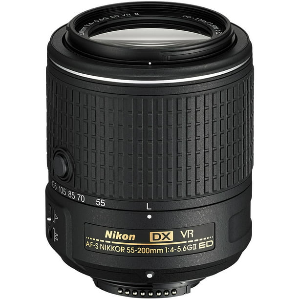 Lente Nikon AF-S DX NIKKOR 55-200 mm f/4-5.6G ED VR II (20050) Intl con  estuche acolchado para lente + kit de filtro macro + filtros de lente UV,  CPL, FL + parasol