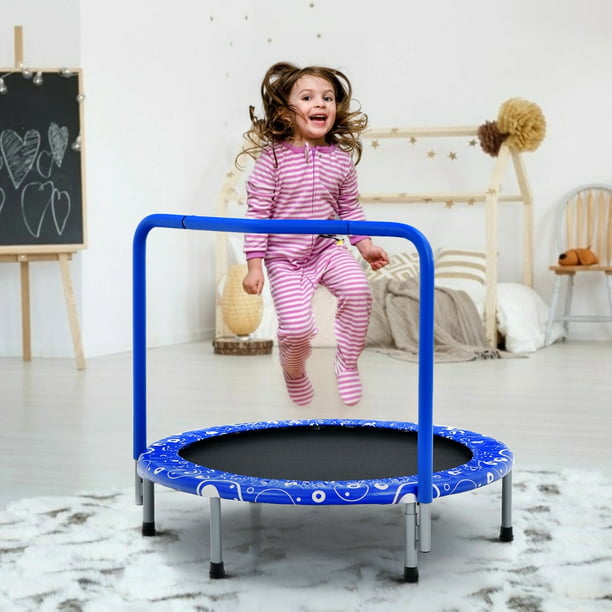 Costway Cama Elástica Plegable 92 para Niños Mini Trampolín con Cobertura Acolchada de Seguridad para Interior y Exterior Azul Modern | Walmart en línea