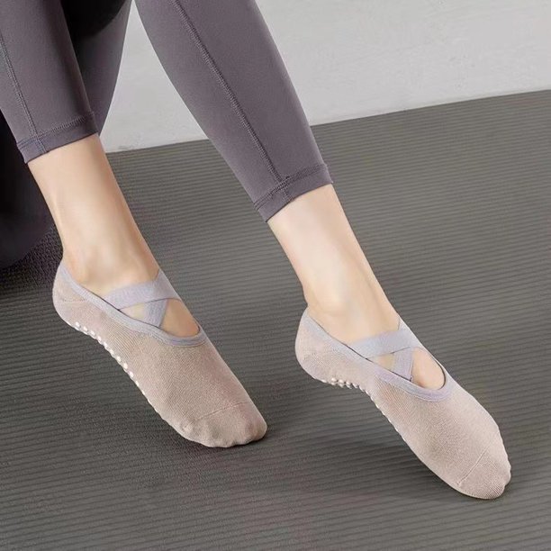 Calcetines de yoga antideslizantes para mujer, calcetín adhesivo para  calcetines de Pilates con empuñaduras, calcetines de barco de yoga  profesionales