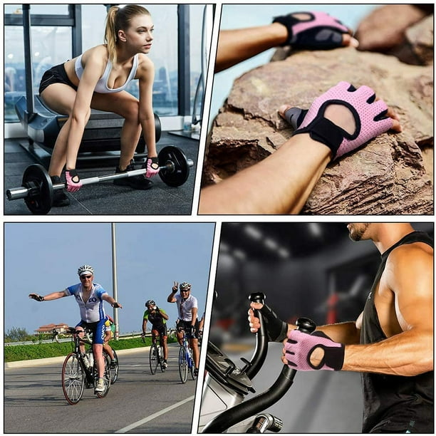 Guantes de entrenamiento para hombres y mujeres, guantes de levantamiento  de pesas, gimnasio, fitness, ejercicio, ciclismo, dominadas, microfibra