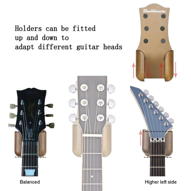 2x Gancho para colgar guitarra, soporte para ukelele de montaje en pared