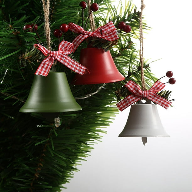 Muised Adornos 2022 campanas de Navidad, grandes campanas galvanizadas,  decoración galvanizada de Navidad, Navidad rústica, campanas plateadas para