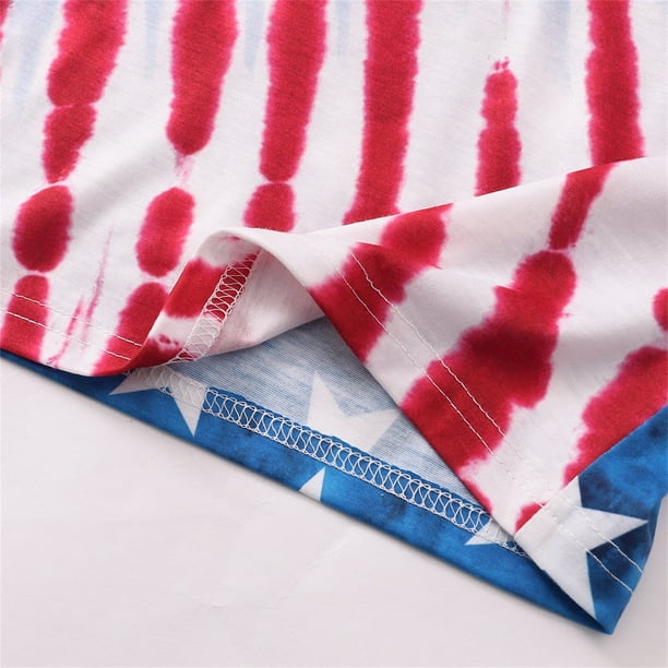 Camiseta patriótica de algodón de manga corta para niños y niñas de 4 a 12  años (rojo, 10 años)