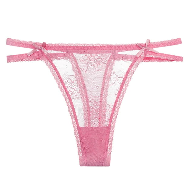 Gibobby Calzones para mujer sexy Bragas de mujer, ropa interior calada  transparente de encaje rosa, ropa interior cómoda sin costuras