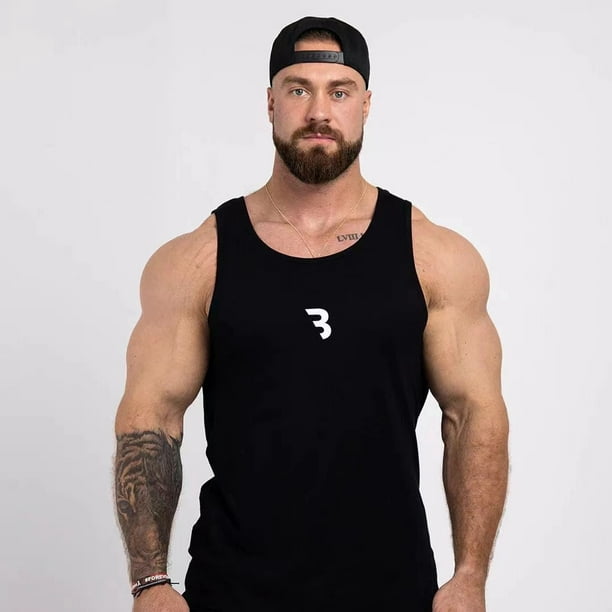 Camiseta sin mangas para hombre chaleco fitness músculo sin mangas  entrenamiento calce clásico atlético