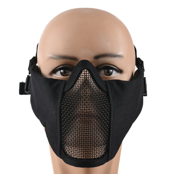 Máscara Airsoft de dos niveles con esqueleto inferior de malla de media  cara, máscara plegable de malla de acero máscara protectora Airsoft