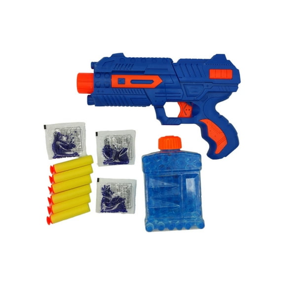 pistola de hidrogel the baby shop  con 800 bolas de gel y 6 dardos de espuma azul 