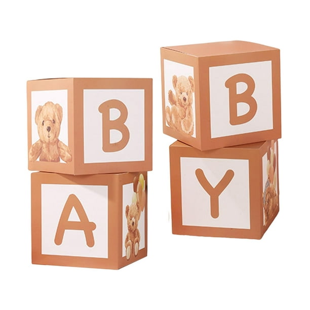 Cajas para bebés con letras para baby shower, bloques de cajas de globos  transparentes blancos para decoraciones de revelación de género y fiestas  de cumpleaños de 9,8 pulgadas, regalos de Navidad, Halloween