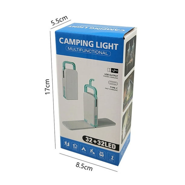 360LM Luz de camping plegable Tipo-C Lámpara de camping de emergencia con  carga USB 3 Gear Wdftyju Para estrenar