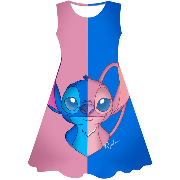 Disney Stitch Dress Fancy Kids Stitch vestidos niñas cumpleaños Pascua  Cosplay vestir chico disfraz niñas ropa niños 2-10 year6M Gao Jinjia LED