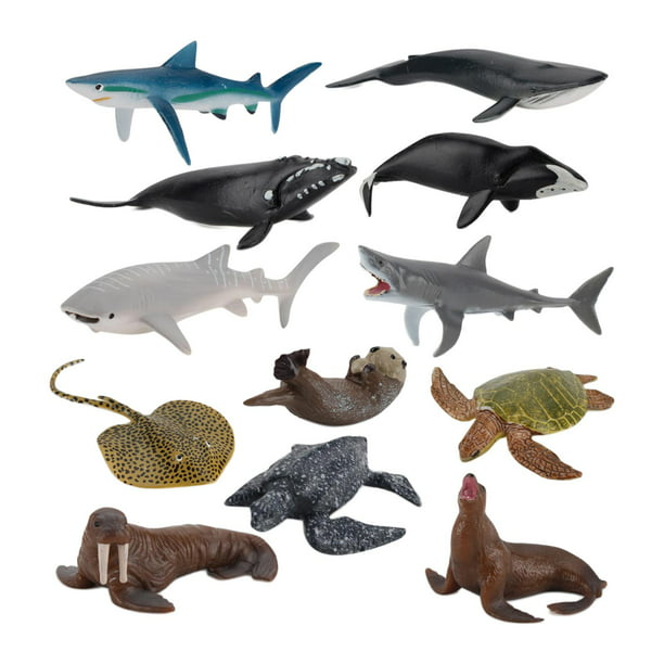  BOHS Figuras surtidas de animales marinos de 24 piezas, diseño  realista, material suave y duradero, decoraciones de acuario, adornos para  pasteles, juguetes educativos : Juguetes y Juegos