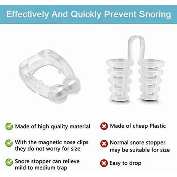 Juego de tapones antironquidos CPAP para hombres y mujeres cómodas rejillas  de ventilación antironquidos facilitan la respiración clip magnético de –  Yaxa Store