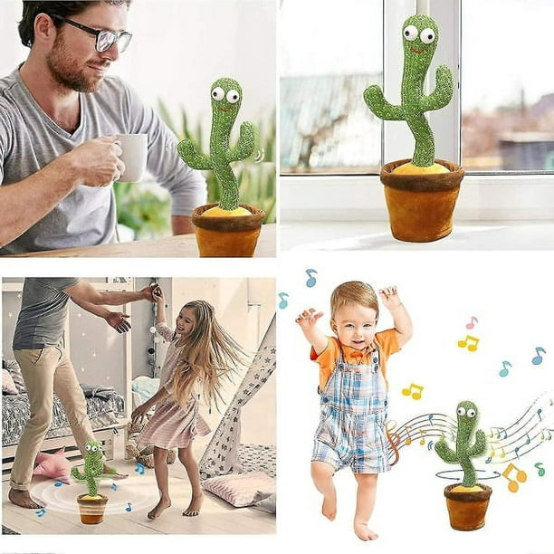 Juguete de cactus parlante, cactus bailarín, repite lo que dices, cactus  bailarín electrónico con grabación de iluminación, juguete de cactus