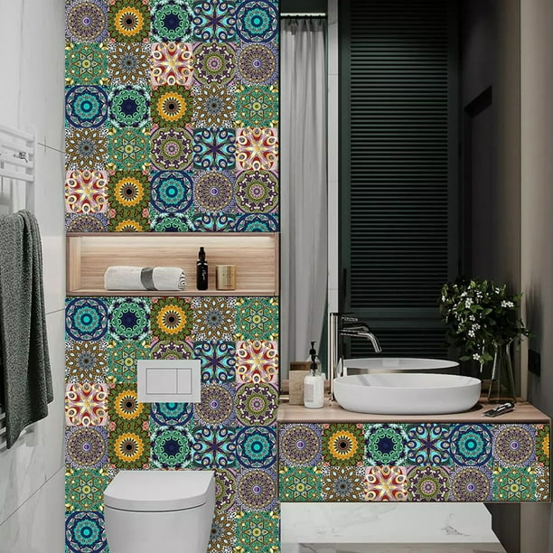 Pegatinas Azulejos Mosaico (30 Uds) Pegatinas Vinilo Mandala