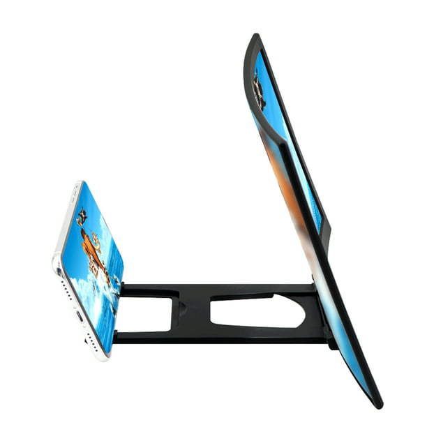  Amplificador de pantalla para teléfono inteligente, lupa de  pantalla de teléfono HD 3D, amplificador de teléfono de 10 pulgadas/12  pulgadas, ampliador de pantalla con soporte (tamaño: 12 pulgadas, color:  negro) 