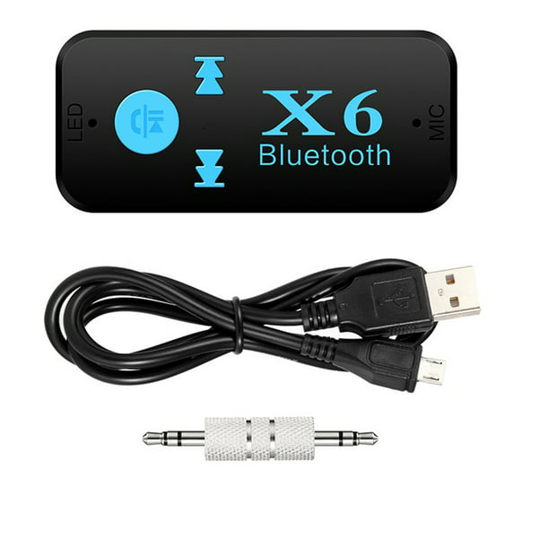 X6 Adaptador Bluetooth Aux para Coche con Soporte para Tarjeta TF, Audio  Estéreo A2DP y Manos Libres de Sidaley DZ4796-00B
