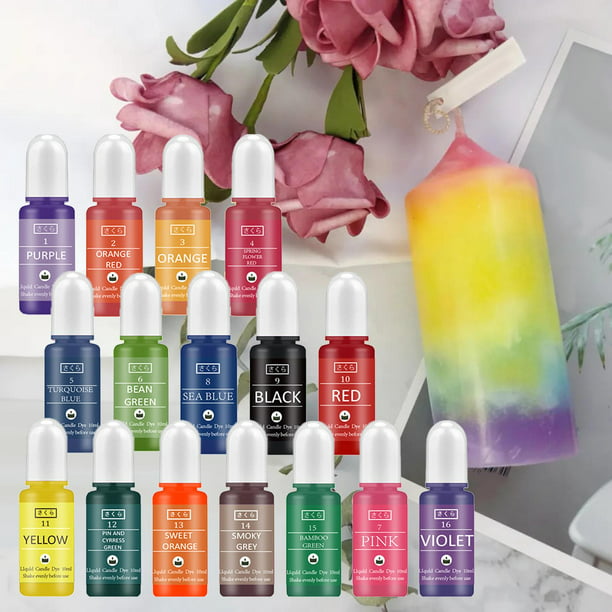 Tinte para velas 24 colores tinte líquido para hacer velas de bricolaje kit  de suministros de fabricación de velas ingredientes de grado alimenticio –  Yaxa Store