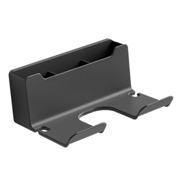 Soporte para secador de pelo, soporte para secador de pelo sin perforación,  colgador para secador de pelo, acero inoxidable, negro 18*4,8*7 CM