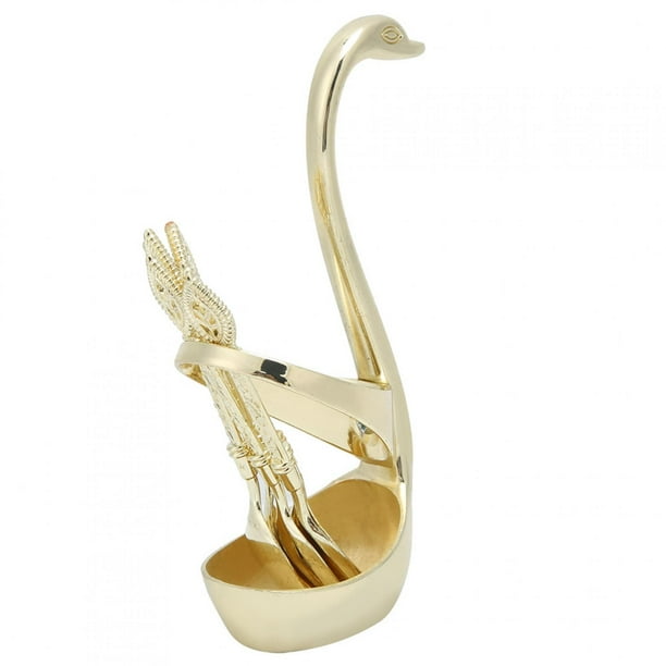 Base Cisne Cucharillas para Postre , Opción8 Oro BLESIY utensilio de cocina  cuchara tenedor