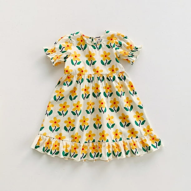 Niños Niñas Verano Vestido casual Niño Bebé Manga corta Vintage