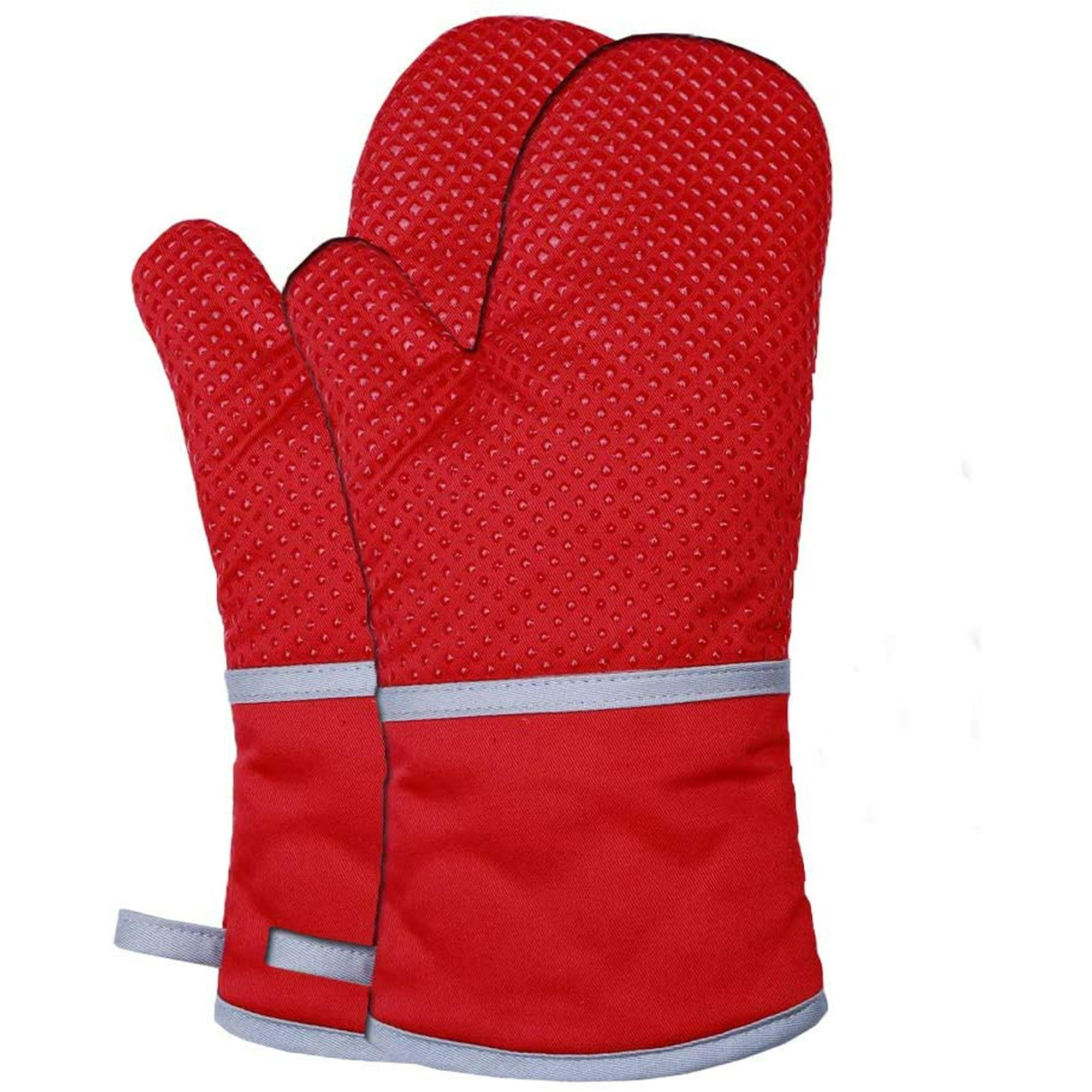 Manoplas de horno resistentes al calor (color rojo) Mini guantes de horno,  guantes de silicona resistentes al calor, guantes de cocina para cocinar